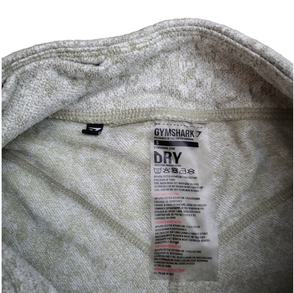 Gymshark Leggings Fleur Texture Dry Green Khaki Marled 7/8 Length sz S - Picture 9 of 10